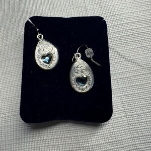 Montana Silversmiths Silver and Blue Teardrop Earrings